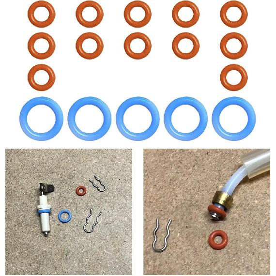 17 Pack Pcs Set O-Rings Seal Kit Fit for Breville Espresso Machines BES900 BES920 BES980 BES990 (5 Pcs Blue Large Size, 12 Pcs Red Small Size)