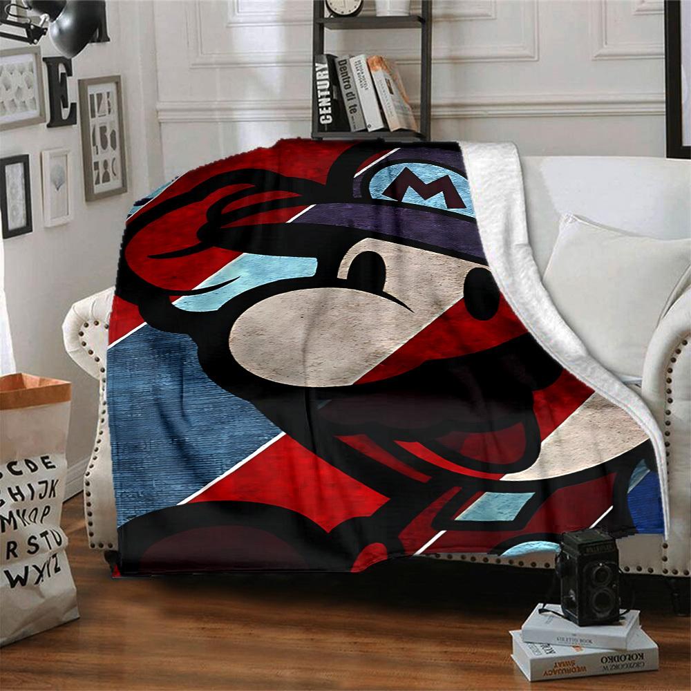1pc Mario Bros Soft & Warm Flannel Blanket, Multi-Purpose Throw Blanket for Couch, Sofa, Office, Bed, Camping, Travel 147