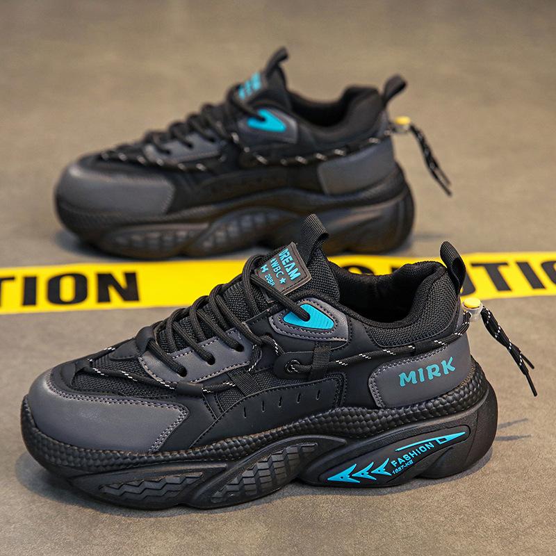 

Men s shoes autumn new sports casual breathable height increase dad shoes men s shoes ins shoes summer 44 чёрный