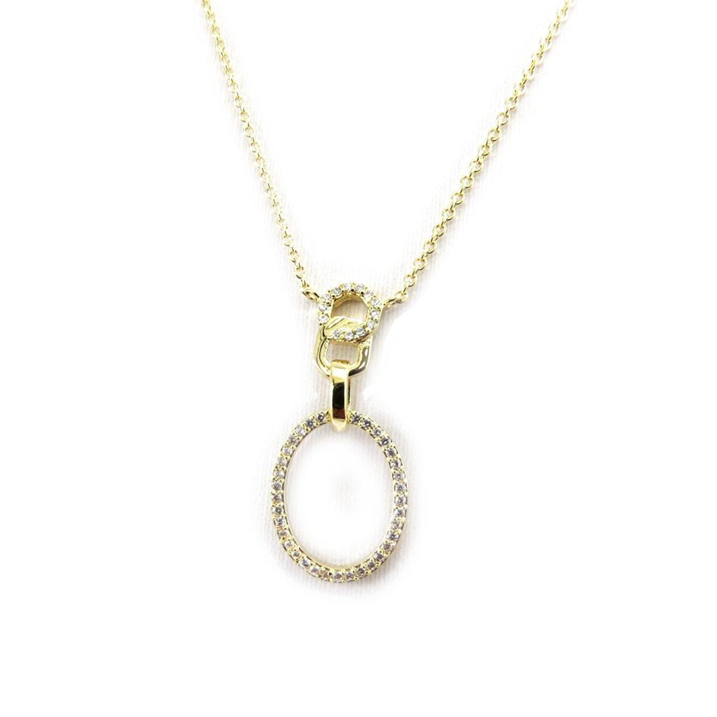 Les Trésors De Lily [L7091] - Gold-Plated Necklace 'Sissi' White Gold - 28x13 Mm
