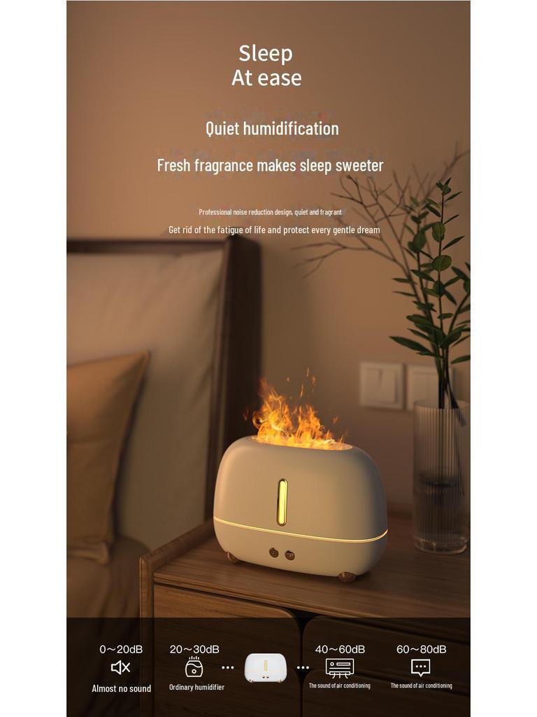 2023 USB Flame Humidifier: Large Mist Aromatherapy Machine for Home and Bedroom
