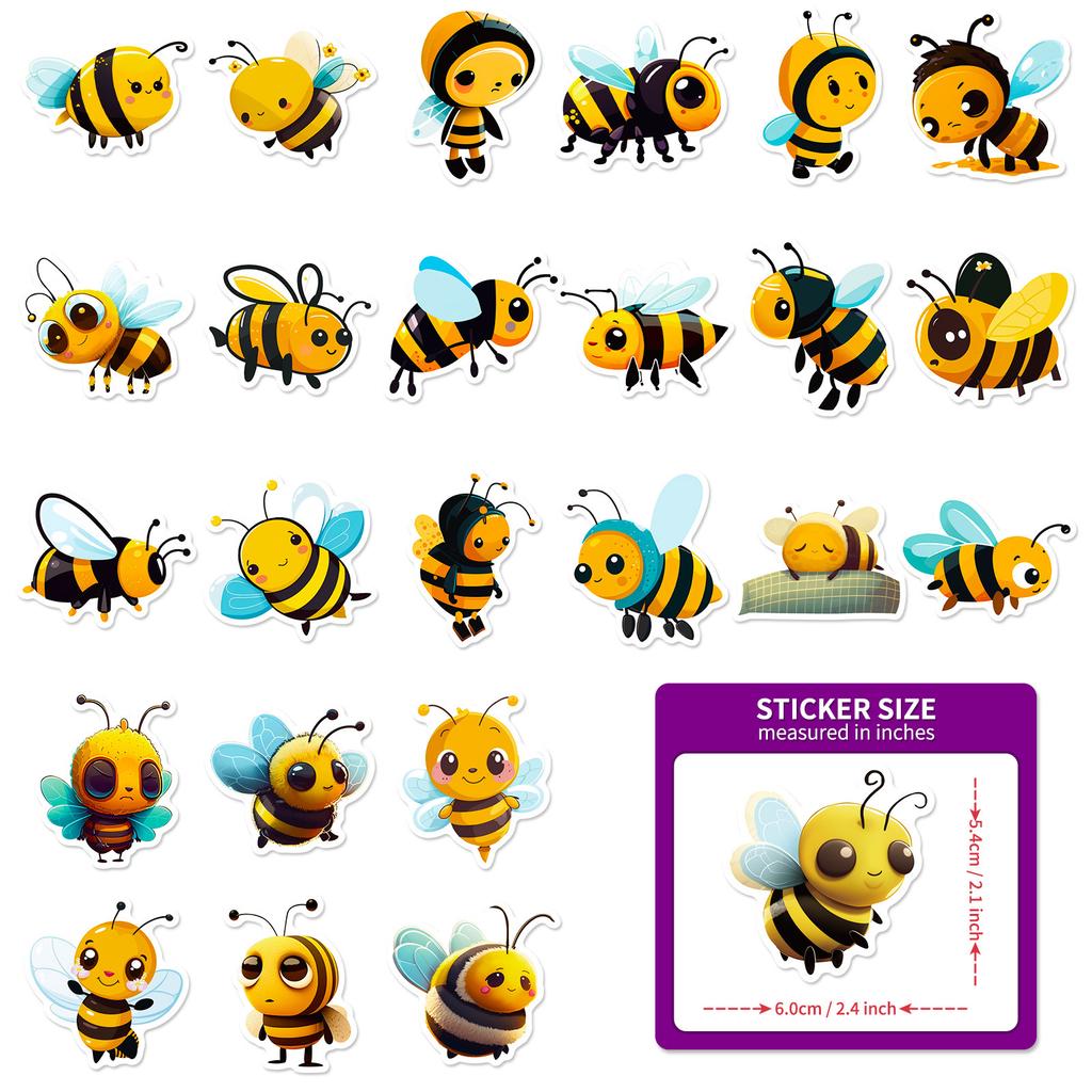 50 Little Bee Stickers Spring Window Stickers Bee Festival Kindergarten Stickers