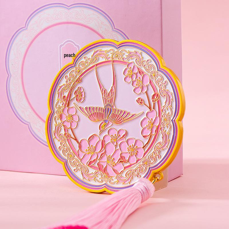 Luxury Chinese Style Compact Mirror Gift Box – Portable Handheld Makeup Mirror for Touch-Ups, Perfect Bestie Gift