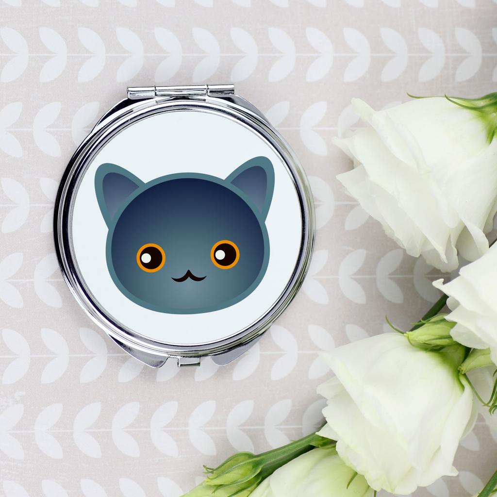 Chartreux - pocket mirror for a purse by Art-Dog