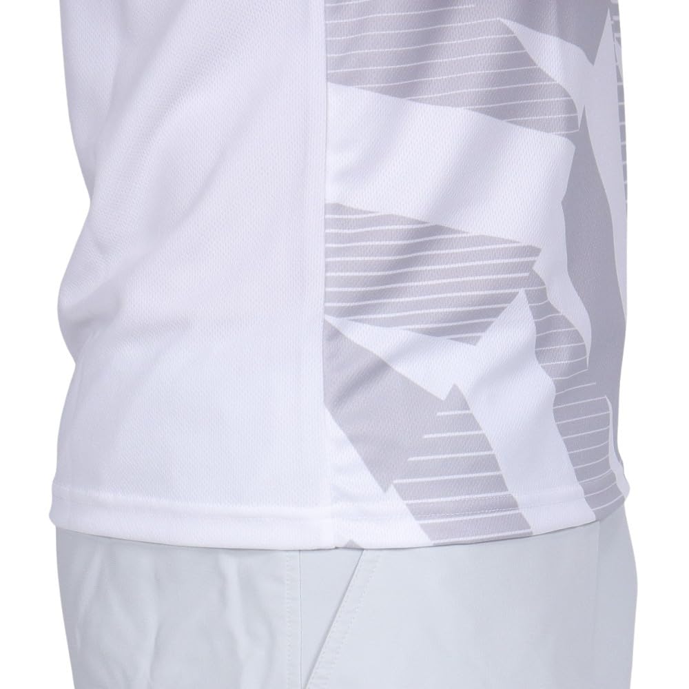 Practice Short Dynamotion Size S Tennis/Badminton Shirt, Sleeve, Moisture-Wicking, Quick-Drying, Fit, Unisex, White, (62JAB012)