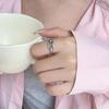 Retro Geometric Pig Nose Ring: Stylish Open Luxury, Korean Fashion Finger Ring for Women
