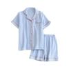 [GDenFrog] Pajamas, Room Wear, Women's, Summer, Short Sleeves, Shorts, Loungewear, Double Gauze, Cotton, Floral Pattern, Cool, Sweat Absorbent,