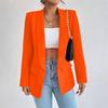 Women's Elegant Solid Color Long Sleeved Single Breasted Sports Jacket - Loose Fit, Classic Silhouette, High-quality Stitching