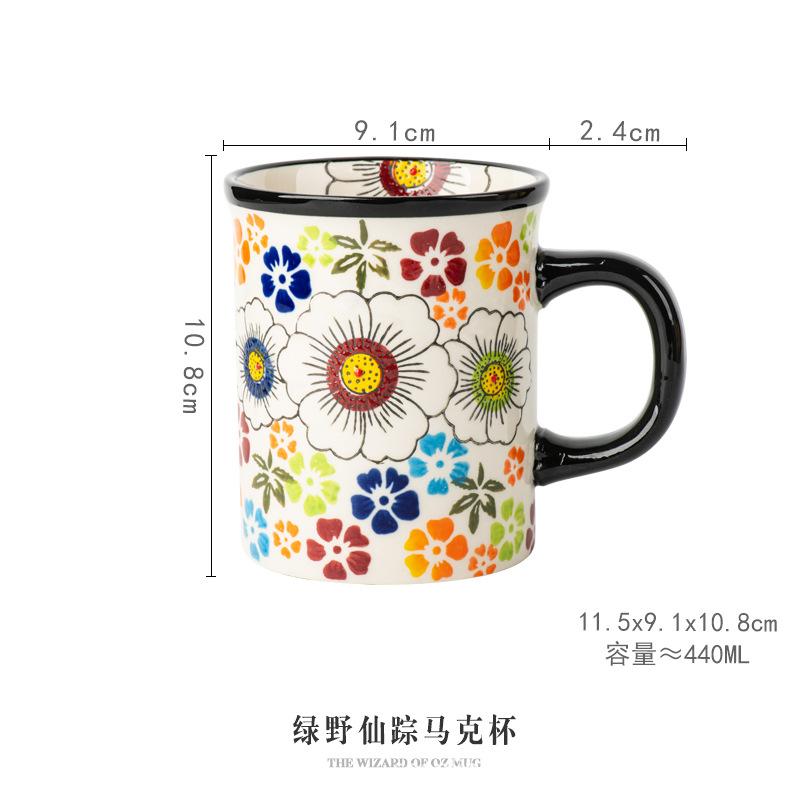 Ceramic Cup Vintage Handmade Flower Coffee Mug Home Office Afternoon Tea Breakfast Milk Mug Ceramic Tea Mug Birthday Gift 2025