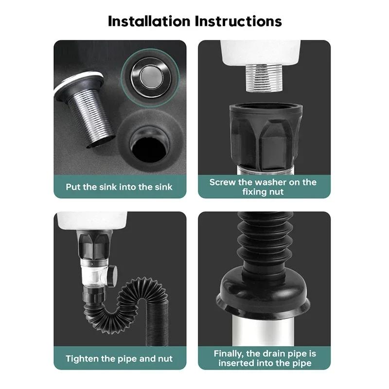 Neu 1 Stücke Küche Waschbecken Abflussrohr Flexible Dehnbar Deodorant Sieb Pipeline Bad Waschbecken Anti Blockade Zubehör