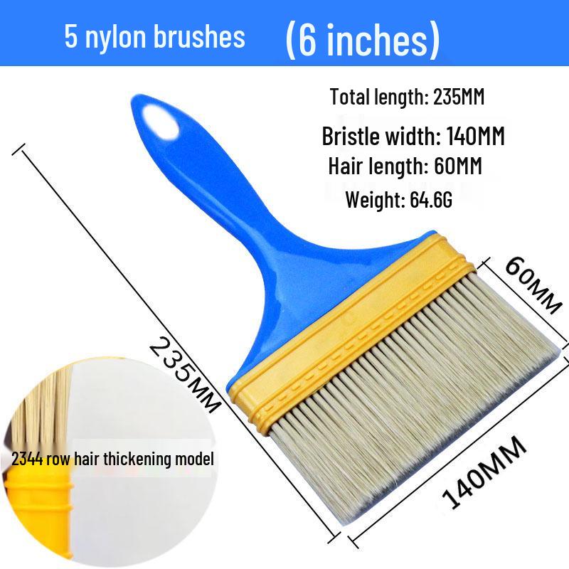 Industrial Non-Shedding Nylon Brush: Hard Bristle for Paint & Soft Bristle for Dust & Antiques Cleaning