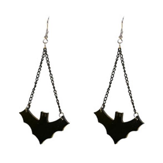 Fashionable Holiday Costume Jewelry 1 Pair Halloween Earrings for Women, Skeleton Spider Pumpkin Women Ghost Bat Dangle Earrings, Gothic Accessories