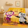 26 Stili Cartone Animato M-Masha e B-Orso Regalo di Natale Coperta in Flanella, Coperta Morbida Ultra Peluche per Casa Camera da Letto Letto Divano Copertura Bambini