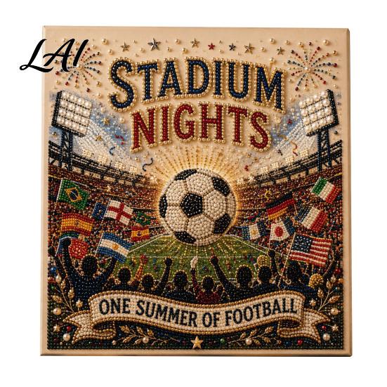 Stress Relief Craft Kit Football Stadium Pearl Painting Kit DIY Soccer Ball A