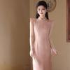 Pink Sleeveless National Style New Chinese Suzhou Long Cheongsam Improved Young 1011 New Women's High-end Summer