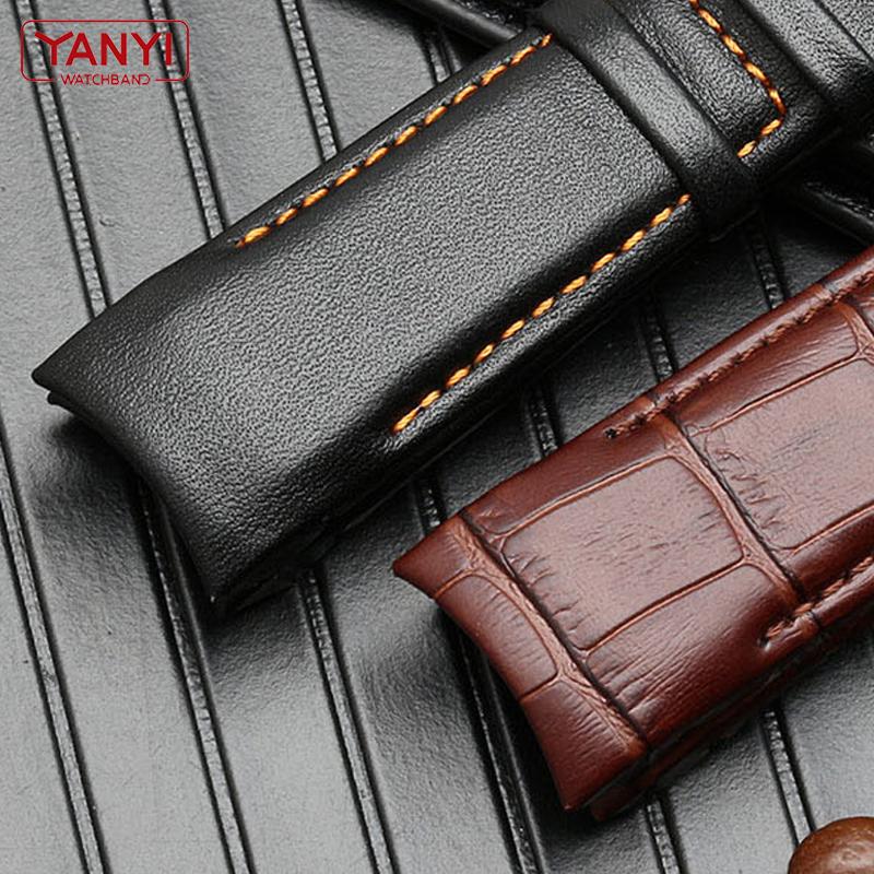 Echtes Leder Uhrenarmband 22mm 23mm 24mm für Tissot T035.407A T035.617A 627A Uhrenarmbänder Armbänder Schmetterlingsverschluss