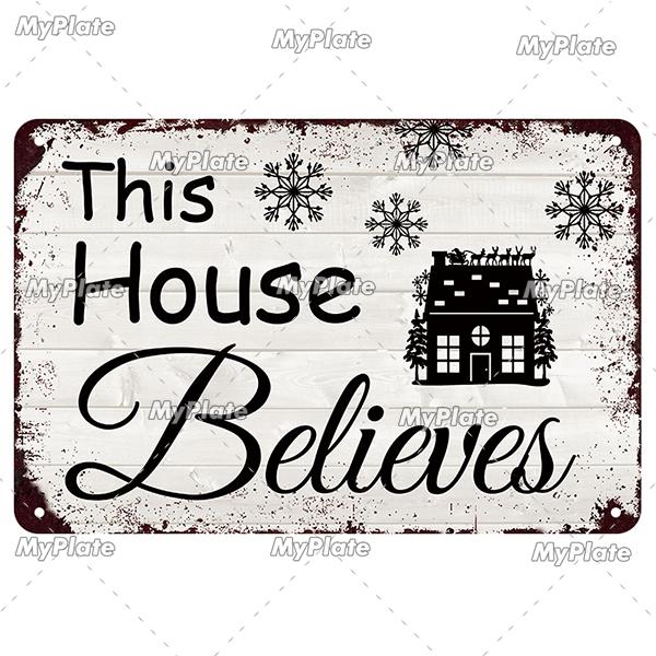 [MyPlate] Christmas Metal Sign Vintage Tin Sign Bar Decorative Plaque Home Decor Bar Wall Sticker Party Poster Gift