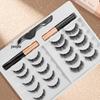 Magnetic Eyelash Curling Set with Glue-Free False Lashes - 10 Pairs Mixed