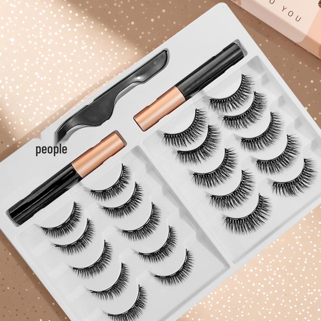 Magnetic Eyelash Curling Set with Glue-Free False Lashes - 10 Pairs Mixed