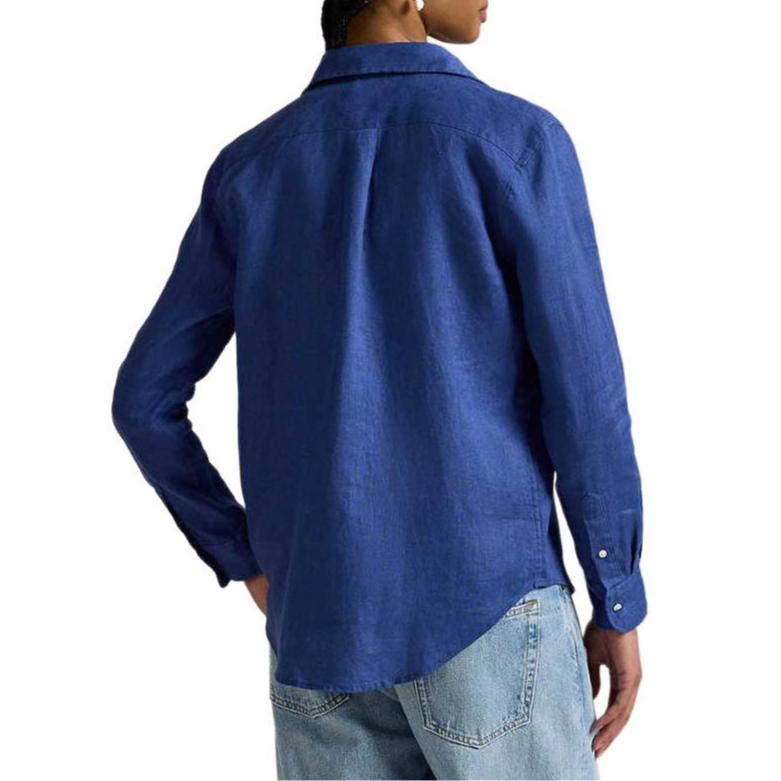 Polo Ralph Lauren FW25 Classic Fit Linen Shirt Women shirts Sapphire-Blue WMPOSHTNDO20926-400