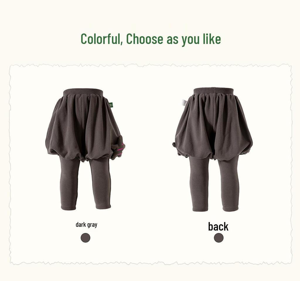 2025 Winter Tongbei Girls' Skirt Pants: Cute, Warm, Versatile 2-in-1