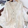 Bohemian Women's Crochet Hollow Lace Cardigan Top  Summer Loose Plus Size Sun Protection Cardigan