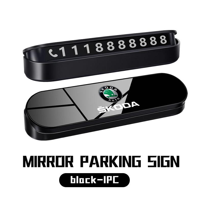 AAAJF1 For Skoda Fashion Car Temporary Parking Phone Number Plate Park Tool Accessories Kodiaq Fabia Kamiq Karoq Octavia 2 3 Rapid