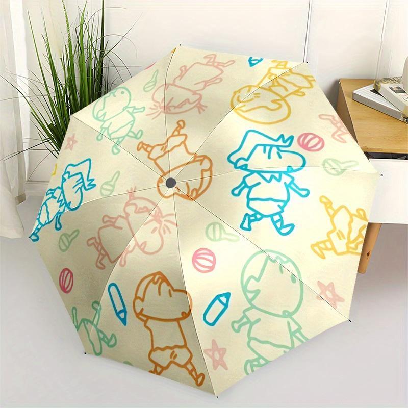 1pc Crayon Shin-chan Characters Automatic Open/close Folding Portable Umbrella with 8-Rib Structure for Women/Men, All-Season Use  a0901008