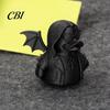 Bay Window Ornament 3D Printed Rock Duck Figurine Ornament, Dark Style Desktop Gothic Showcase Decoration Sculpture, Artistic Animal for Halloween
