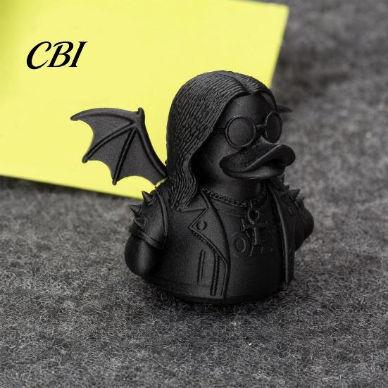 Bay Window Ornament 3D Printed Rock Duck Figurine Ornament, Dark Style Desktop Gothic Showcase Decoration Sculpture, Artistic Animal for Halloween