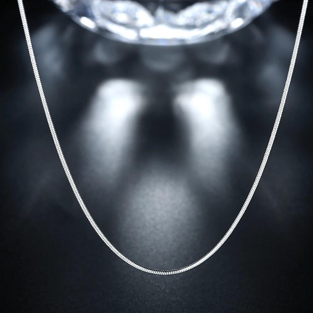 10pcs 925 Sterling Silver Fine 1MM Snake Chain Necklace for Women Man 16-30inches Fashion Party Wedding Jewelry Gifts Wholesale