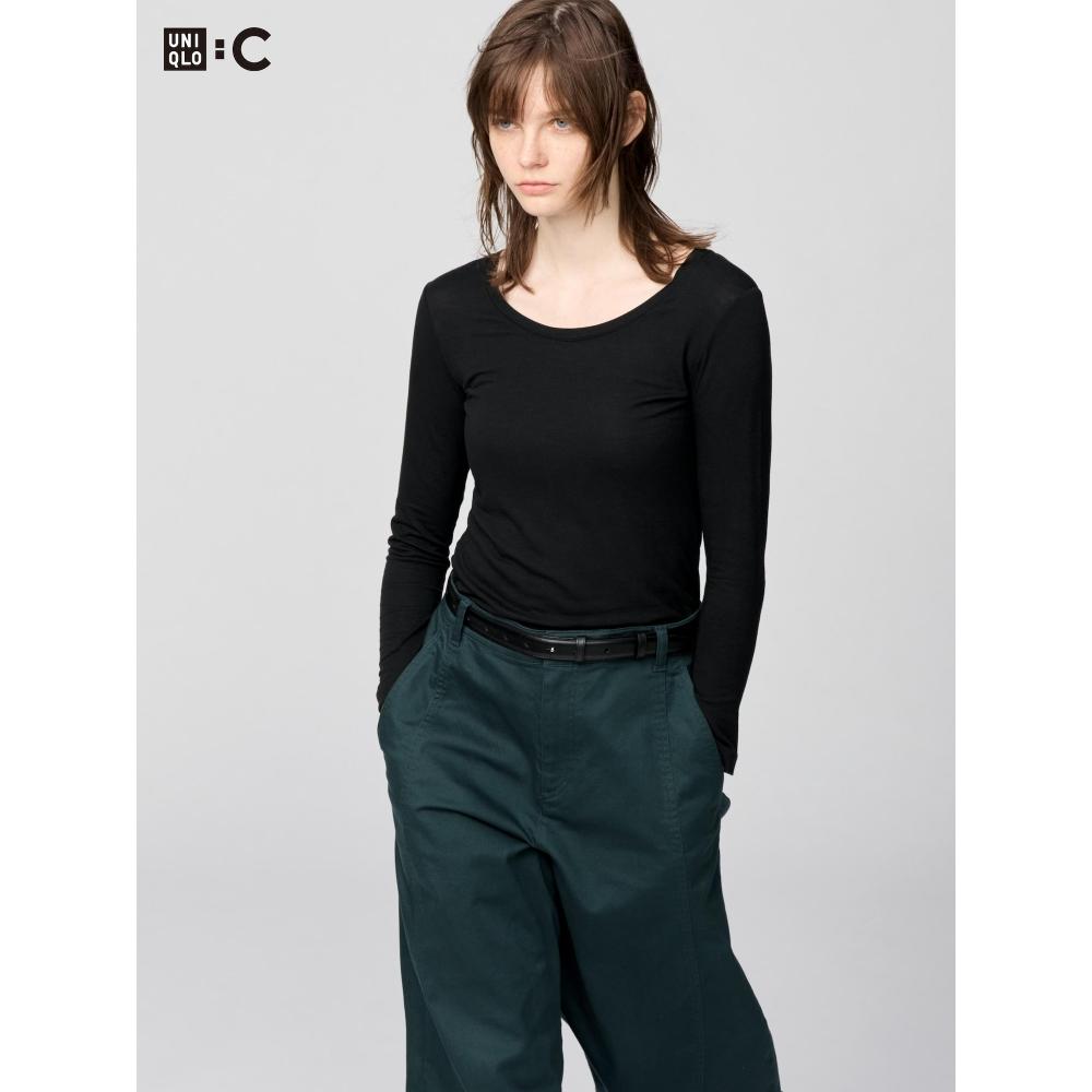 Uniqlo HeaTTech Cashmere Blend U Neck T  Long Sleeve  exTra Warm
