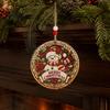 Wooden Xmas Tree Ornaments Christmas Hanging Sign with Hemp Rope, Rustic Holiday Wall Decor for Home Party Decoration, Solid Wood Festive Ornament