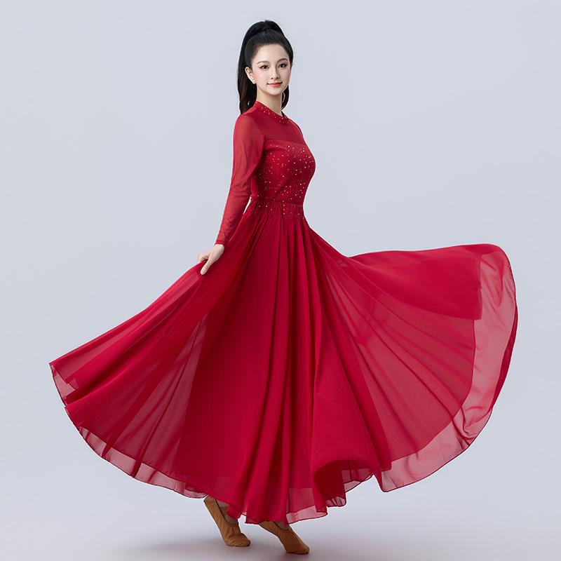 Modern Long Sleeve Dance Skirt for Performance and Practice