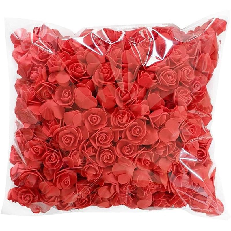 50/100/200Pcs Artificial Rose Flowers 3.5CM Fake Flower Head for Home Room Decor Party Wedding Marriage Decoration Accessories