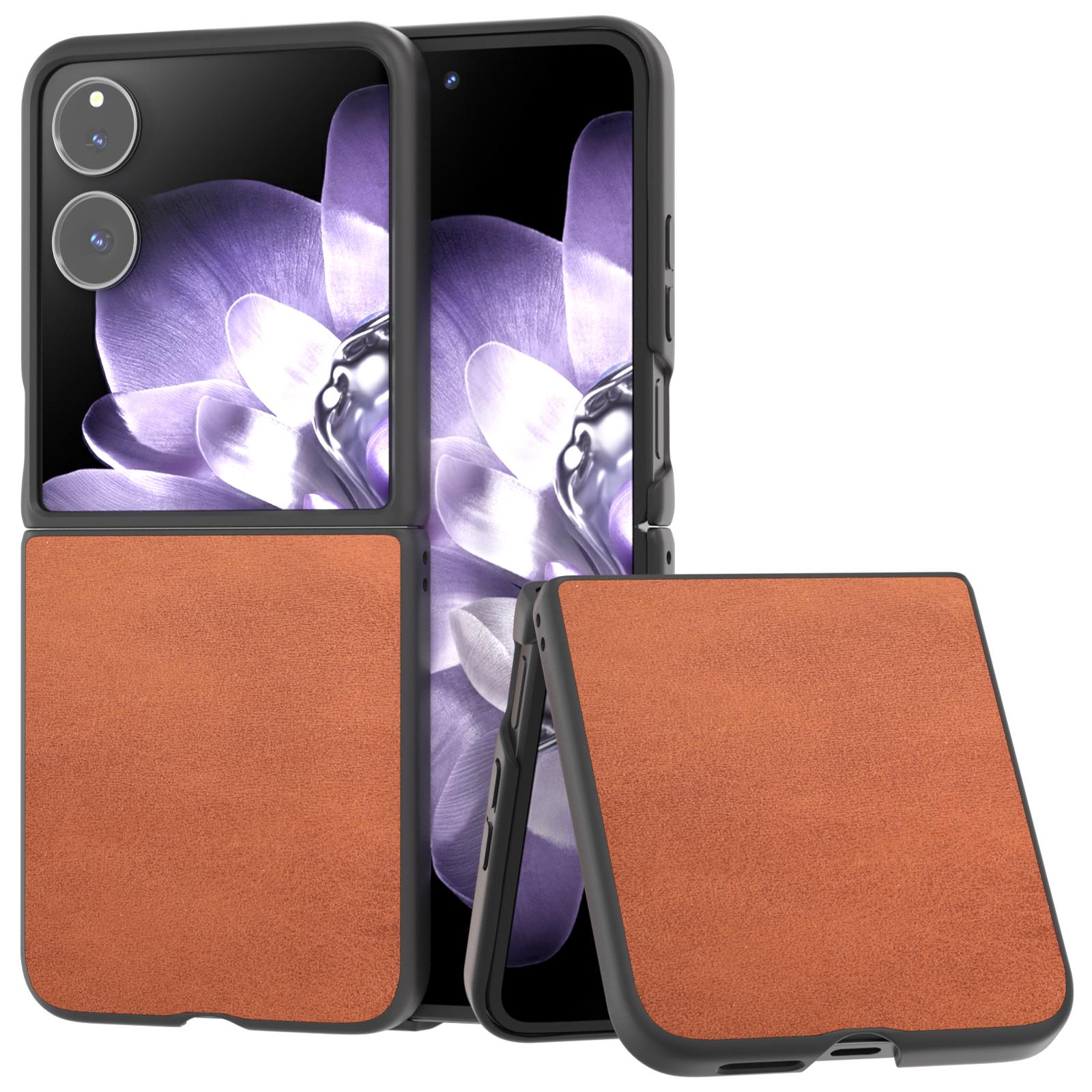 Для Xiaomi Mix Flip 5G Чехол Текстура коровьей кожи Твердый PC+PU Защитный чехол для телефона C