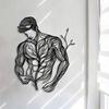 1pc Metal Wall Art, Line Drawing Floral Man, Abstract Art, Metal Sign. It Is Suitable For Home Decoration, Wall Decoration, And Room Decoration.