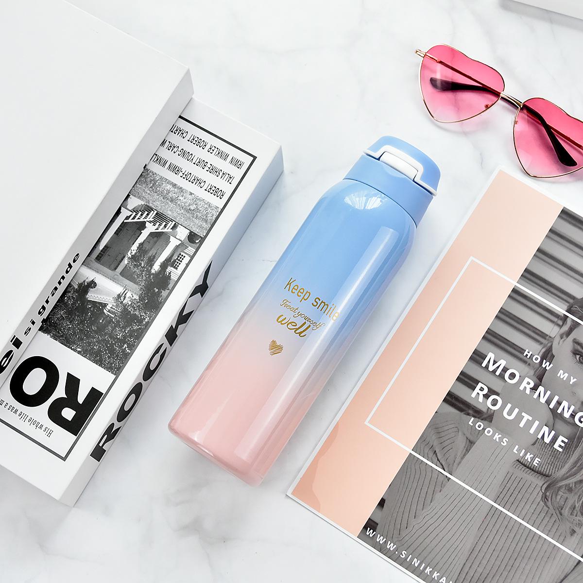 

Термосы термос без BPA 500 мл, термосы для спортивных велосипедов, переносная термокружка с трубочкой, термос для воды, кружка для кофе, дорожная кружка 480ml синий