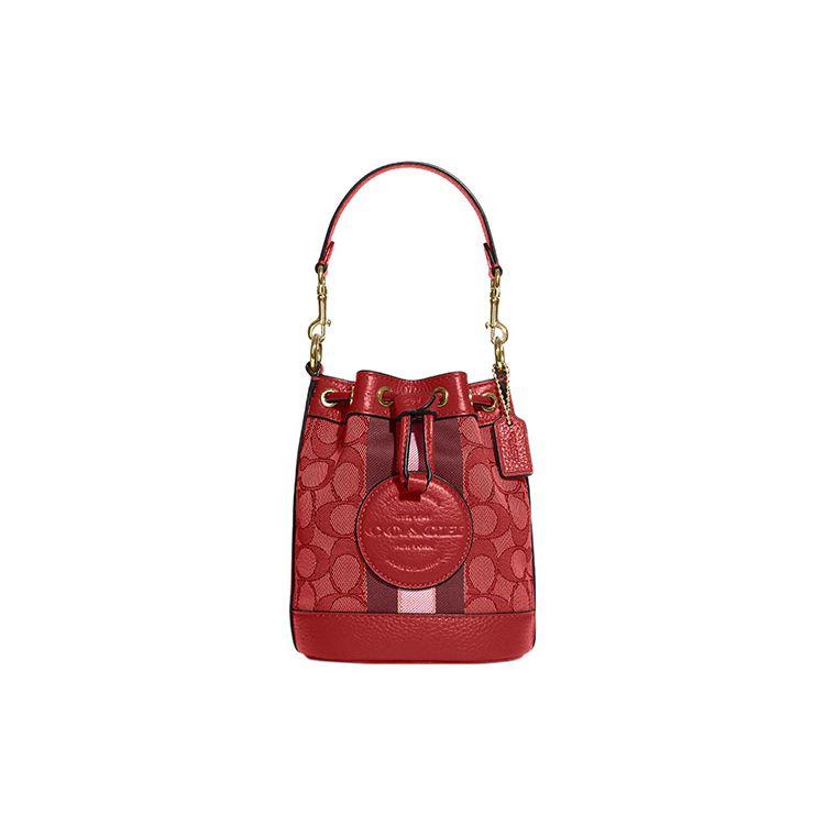 

Coach Dempsey 14 Classic Floral Drawstring Bucket Bag Women Bags Red C8322-IMP2Z Basic Set (Bag+Dust Bag)