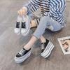 Mote Ekte Høyde Økt Superhøy Plattform Fritidssport Dame Fritidssko Kilehæl Økt Hæl Slip on Sneakers