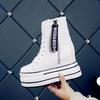 Fashion Women's Platform Shoes,Designer Original High-Top Women Boots Sneakers,Ankle Boot Leather Chunky Thick Sole Lace-up Zip Shoes
