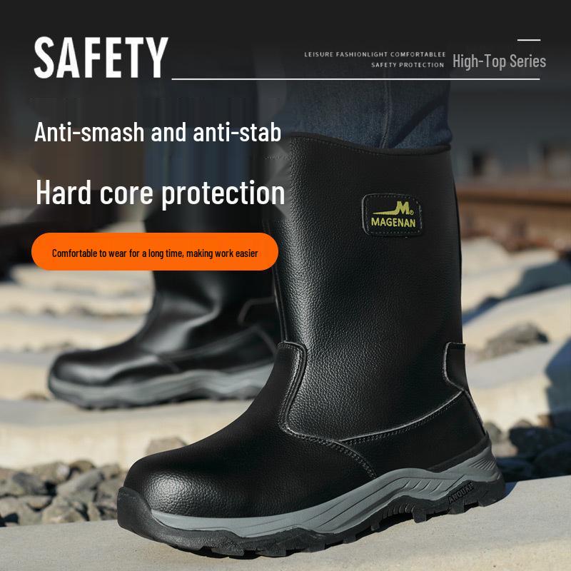 Unisex Steel Toe Safety Boots: Anti-smash, Anti-puncture, Water-repellent, Anti-scald, Ideal for Oilfield & Welding Work