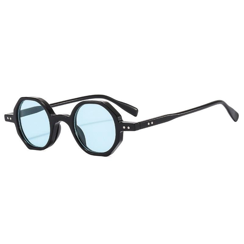 Retro Geometric Small Frame Rivet Square Sunglasses Women Brand Designer New Sun Glasses Round Polygonal Shadow for Female only 1pcs sungalsses