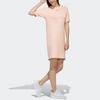Adidas Neo T Dress With Logo Print Casual Breathable Round Neck Short Sleeve Dress Women Dresses Pink FH9316