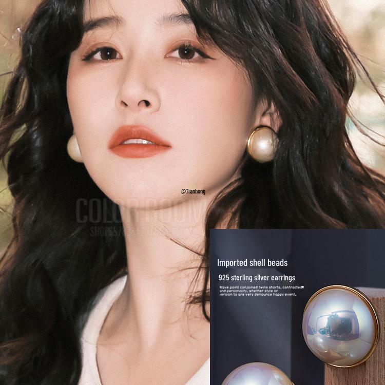 Exquisite Hong Kong Style Pearl Stud Earrings for Women - Large, Elegant, and Stylish (2025 Collection)