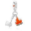 Eco-Friendly Copper S925 Toothbrush Set with Bonfire Axe Pendant DIY Beads