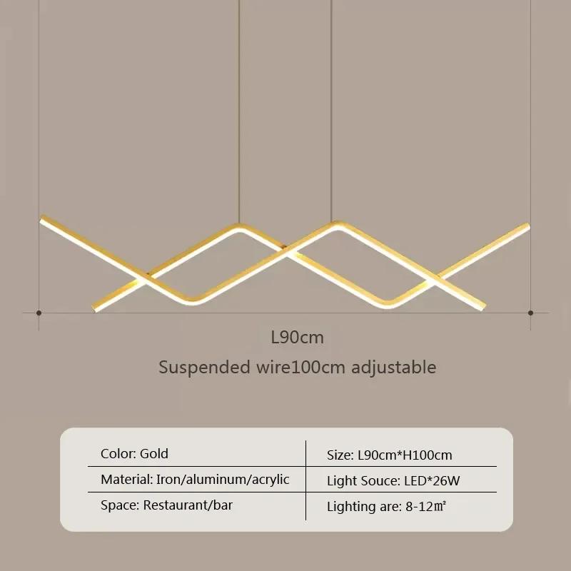 Modern LED Pendant Light For Living Room Kitchen Bar Restaurant Hanging Lamps Minimalist Long Chandelier Decor Lighting Fixtures
