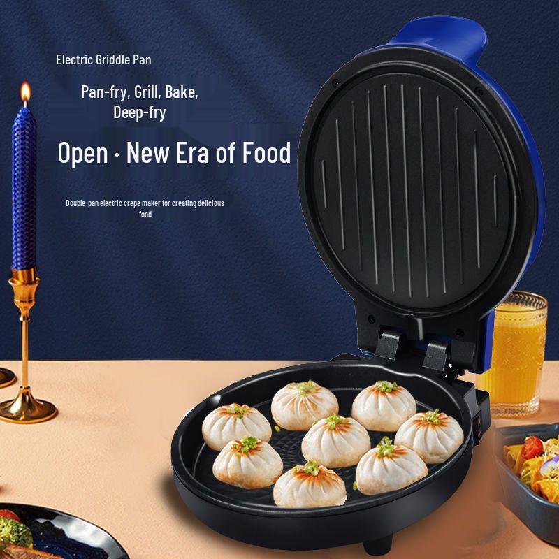 Głęboka Elektryczna Dwustronna Patelnia do Ciasta i Naleśników z Automatycznym Wyłączaniem do Użytku Domowego