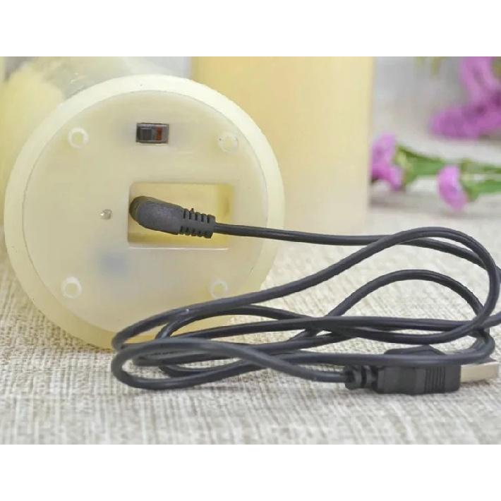 USB Rechargeable Pillar RGB Candle light Paraffin Wax Dancing wick w/18keys Multi-color Remote Home Party table Decoration