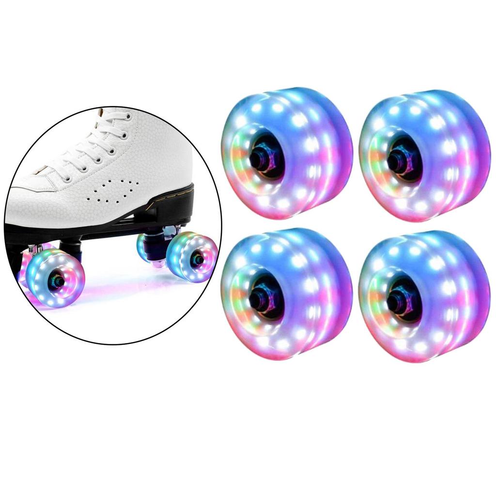 4PCS Light Up Roller Skate Wheels 58mm x 32mm, Luminous Light Up